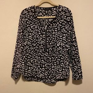 Apt 9 Animal Print Blouse with Zipper